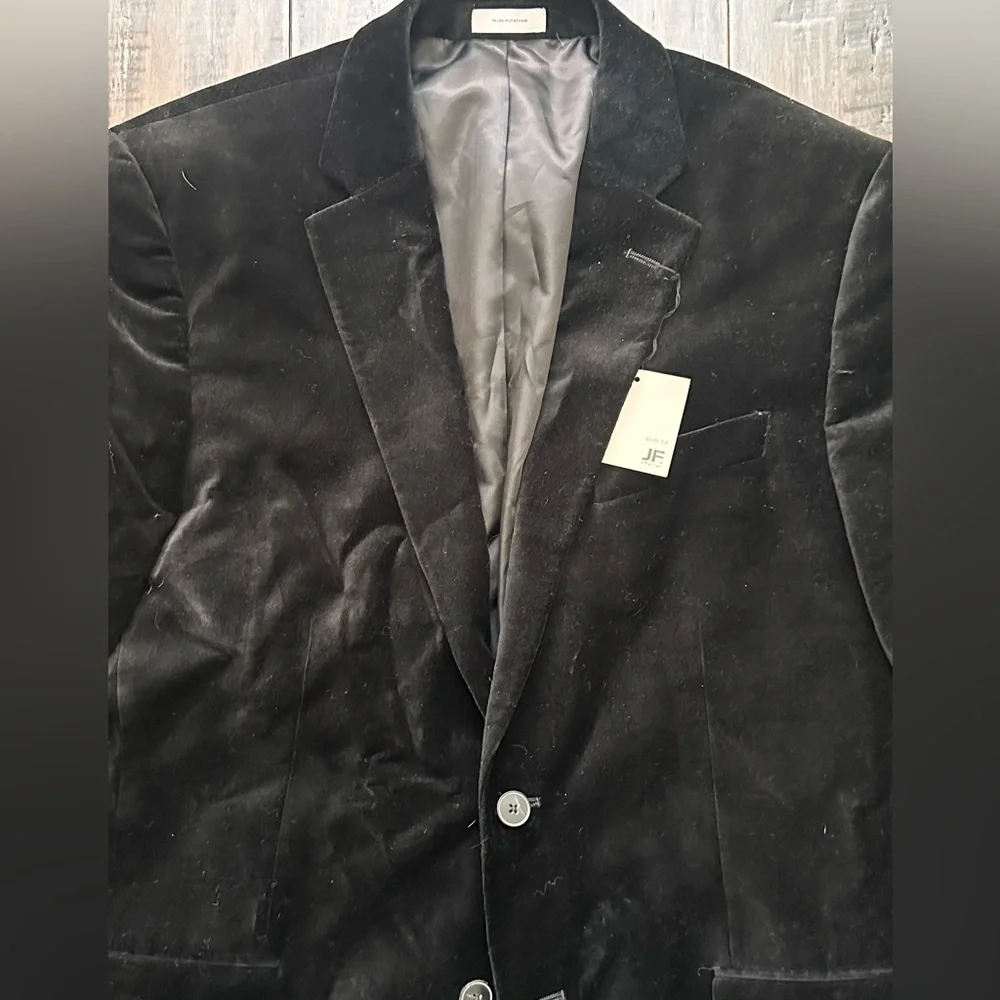 JF J.Ferrar Classic Black Velvet Blazer